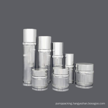 15g 30g 50g 30ml 50ml 100ml 120ml In Stock Set Silver Airless Spray Empty Plastic Lotion Bottle Acrylic Cream Jar